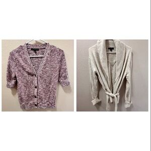 (SET OF 2) Banana Republic Knit Tie Front Cardigan + Button Down Cardigan